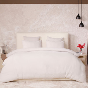 Parure housse de couette unie 100% gaze de coton - ava - ecru