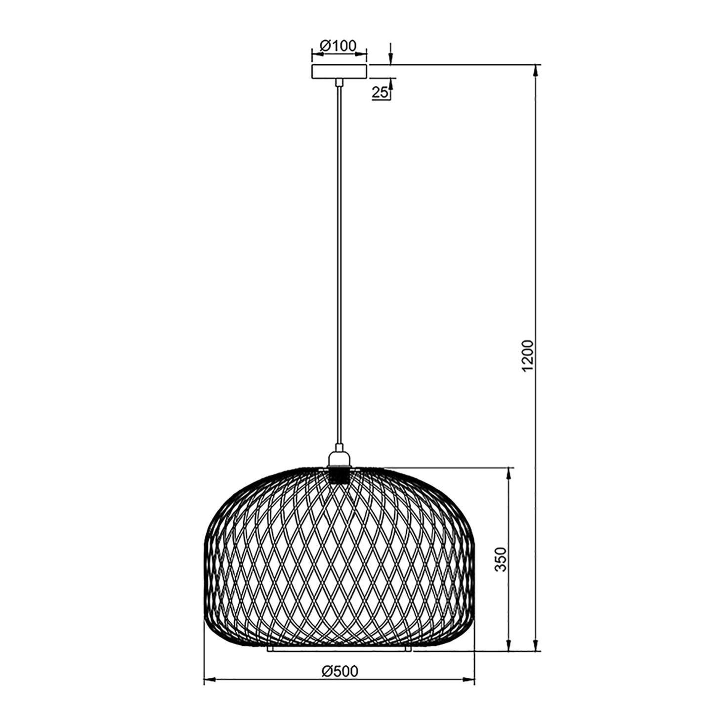 Lámpara de techo Nara de Bambú, diametro 50 cm