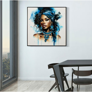 DIPINTO SU TELA LACCATO ALTEA -B- C/CORNICE CM 82X4X82