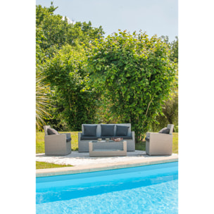 PVC-CONFORT - Salon de jardin 5 places en résine tresséee