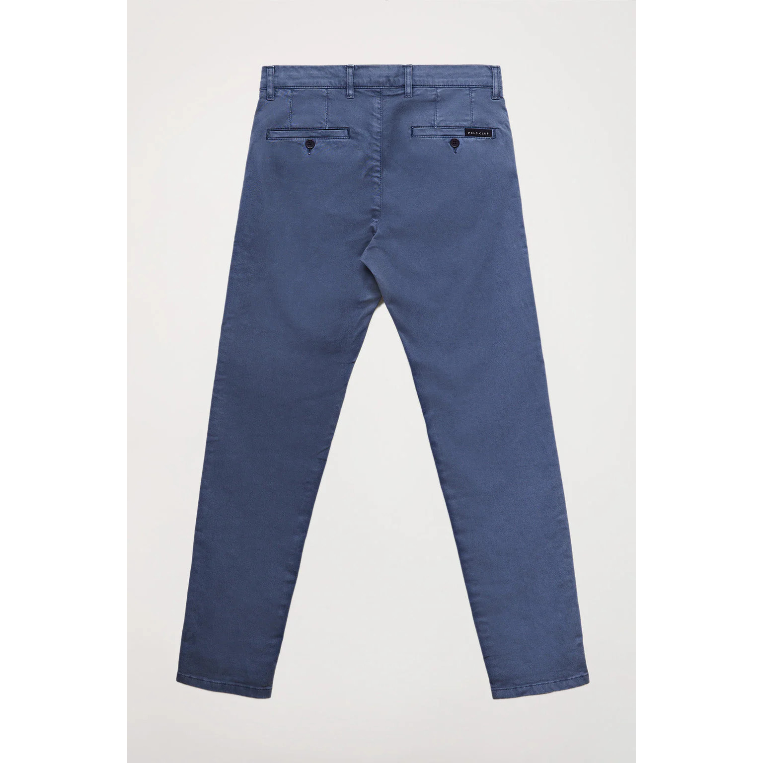 Pantaloni casual blu denim in cotone elasticizzato con particolari Polo Club