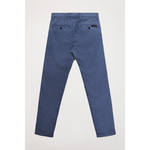 Pantaloni casual blu denim in cotone elasticizzato con particolari Polo Club