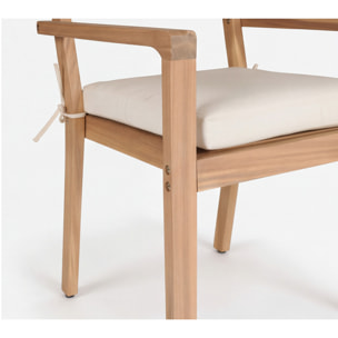 Ensemble table et chaises de jardin 4 places en acacia massif et céramique FARO
