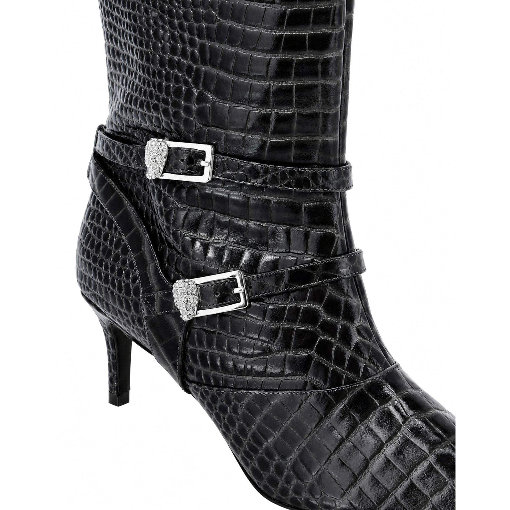 PHILIPP PLEIN Stivali alti con tacco basso COCCO