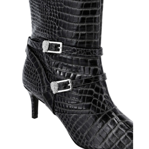 PHILIPP PLEIN Stivali alti con tacco basso COCCO