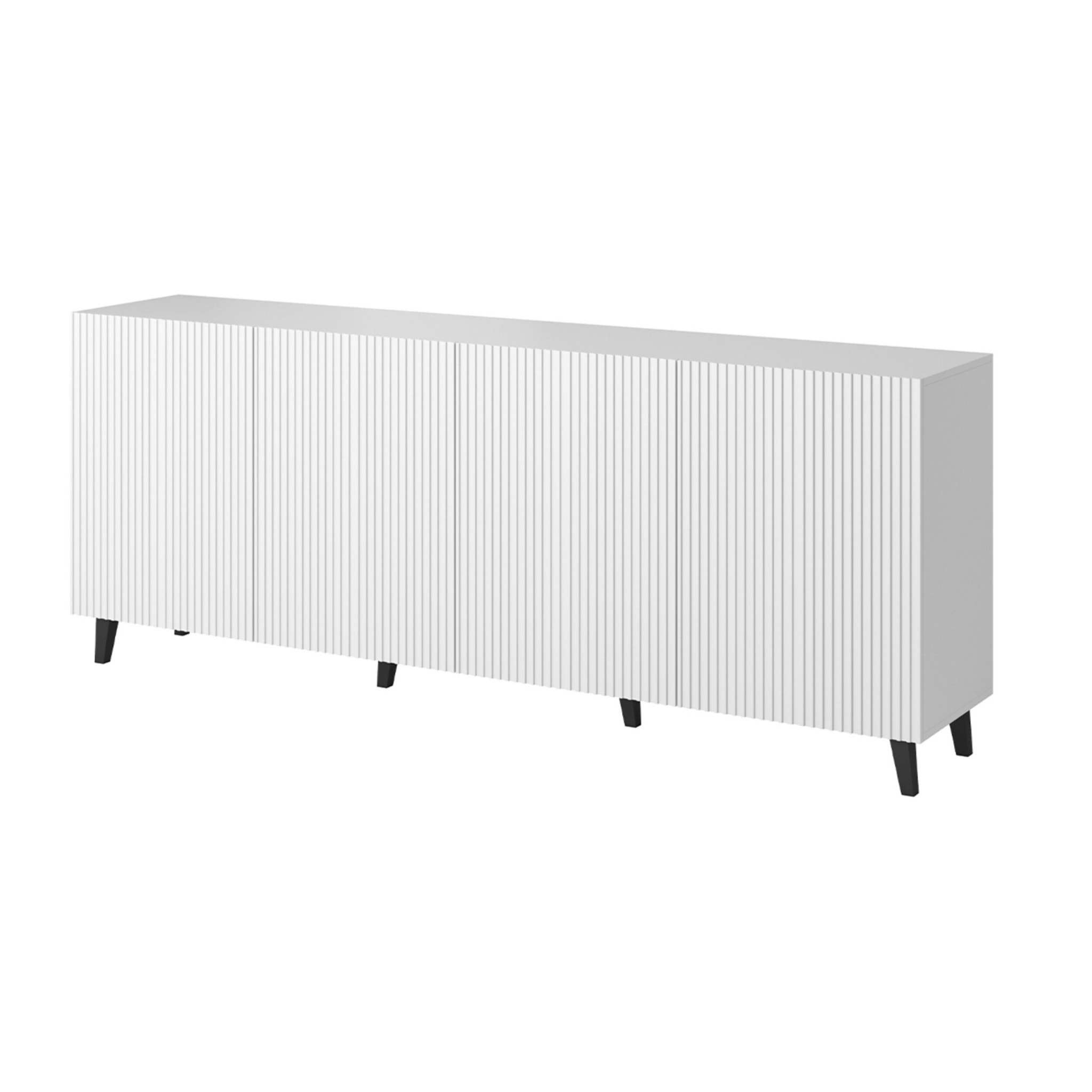 Sanna - buffet bas - 4 portes - 200 cm - Noir / Blanc