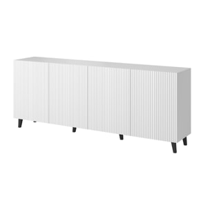 Sanna - buffet bas - 4 portes - 200 cm - Noir / Blanc