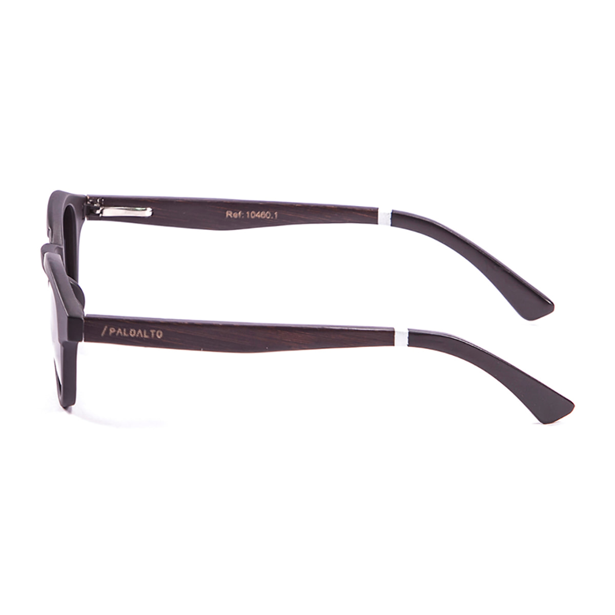 Gafas de sol PALO ALTO LAGUNA BEACH WOOD - Negro mate / Ahumada y patilla marrón bambú con pintura blanca y negra