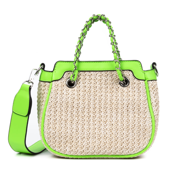 Barletta Bolso bandolera Mujer. Tejido Paja  Piel Sintética PU