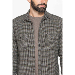 CAMICIA FANTASIA IN FLANELLA PESANTE CON DOPPIO TASCHINO