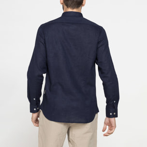 CAMICIA MISTO LINO COTONE IN COLORE TINTA UNITA