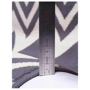 Petit tapis d'entrée motif géométrique noir et beige