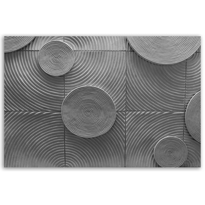 Tableau relief cercles gris Toile imprimée