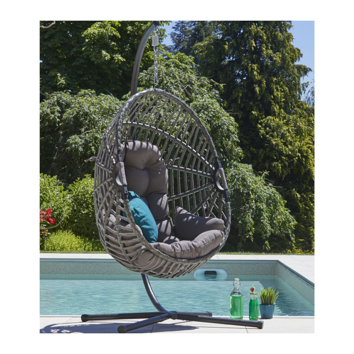 Fauteuil de jardin suspendu - gris anthracite - CANBERRA