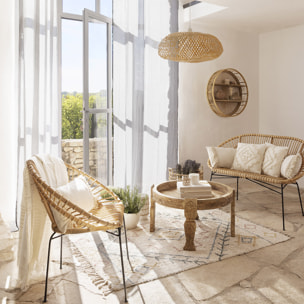 Suspension "Beddy" en métal D50cm marron