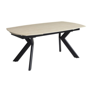 Table extensible 180 à 260 cm ovale en céramique effet travertin - SYDNEY
