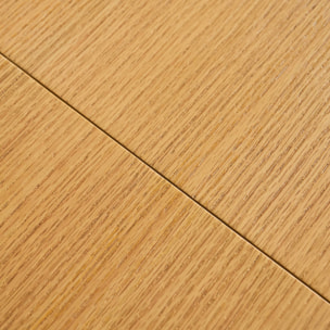 Table à manger rectangulaire extensible bois d'hévéa et placage chêne naturel 6-8 places 170-210cm - Albane