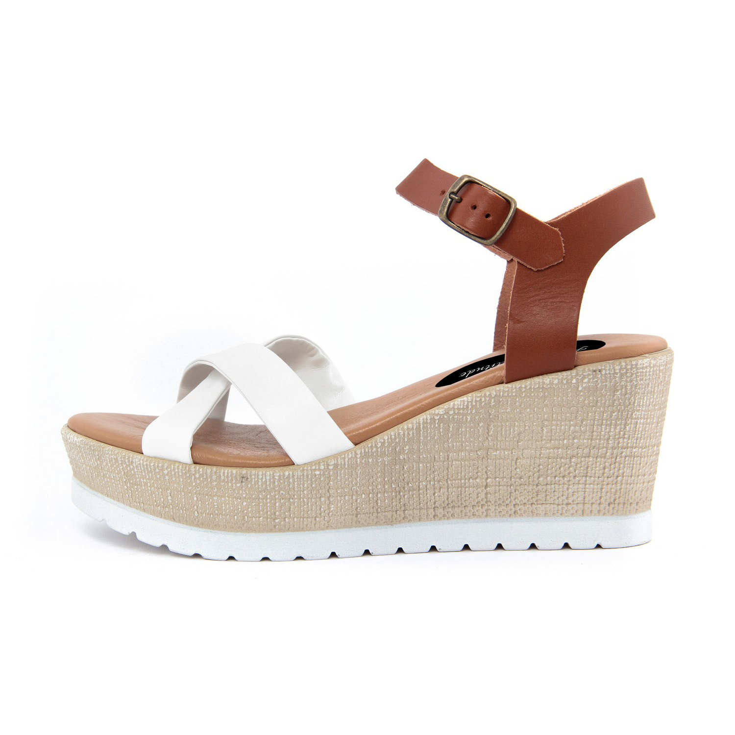 Sandalo con zeppa Donna colore Bianco