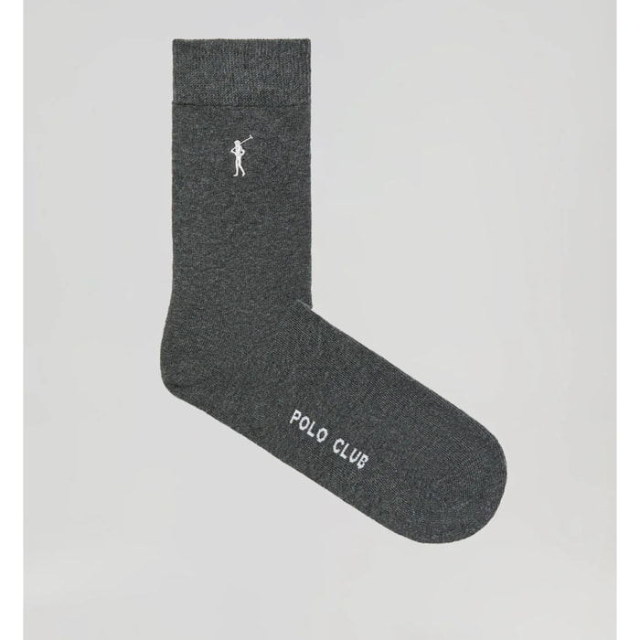 Pack de tres pares de calcetines gris oscuro con logo Rigby Go