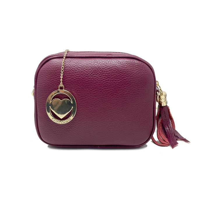 Chicca Borse - Tracollina Clutch Donna in Vera Pelle - Colore Bordeaux