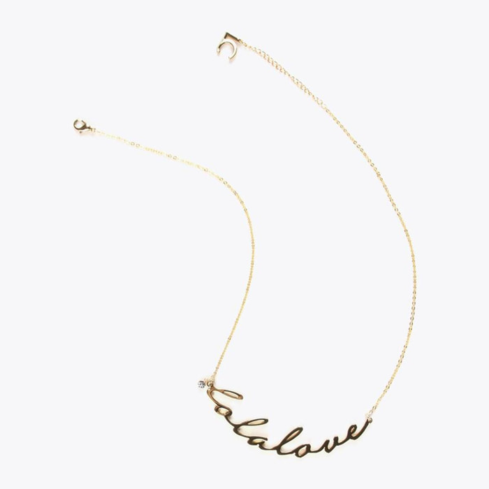 Collana essenziale con catena d'amore scritta a mano da Lola