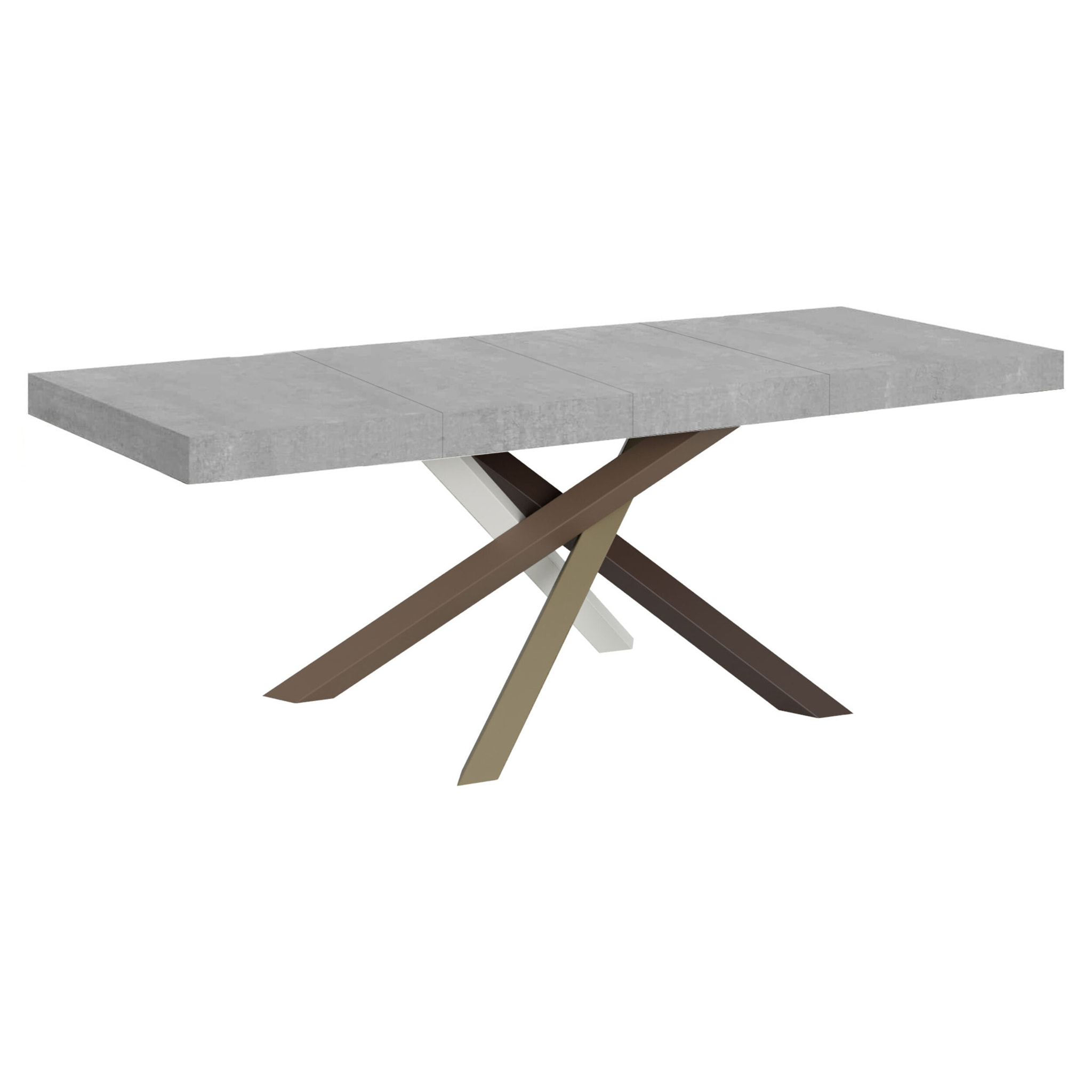 Table extensible 90x180/284 cm Volantis Premium Gris Béton cadre 4/C