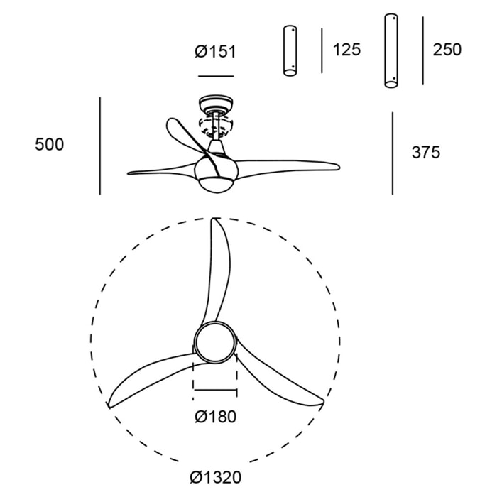 Forlight Helix Ventilador de Techo Silencioso con Luz LED. 5 Velocidades, Programable. Giro Inverso. Acero Marrón Madera