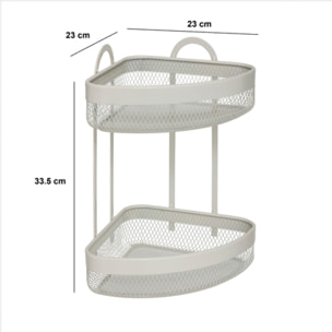Étagère d'angle "Mayaj" en acier beige 23x23cm
