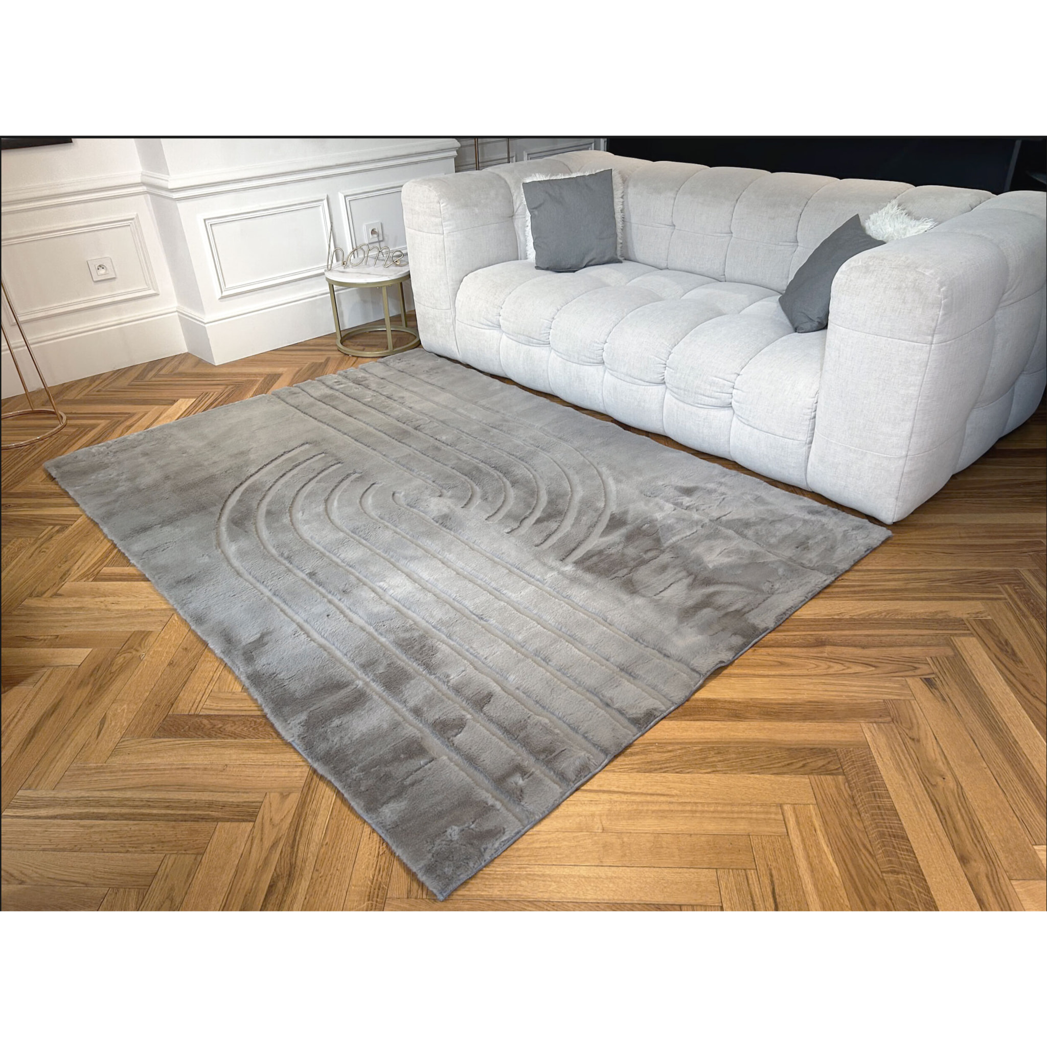 ALASKA - Tapis doux à motif graphique anthracite