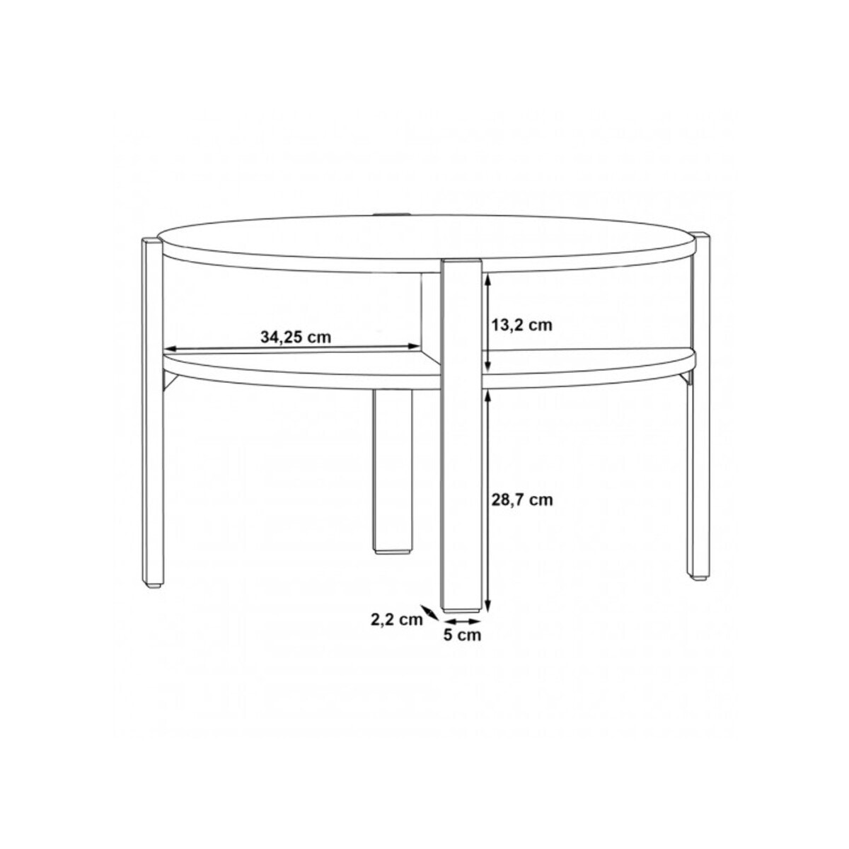 Table basse ronde en bois avec niches - 5 coloris - BAGO
