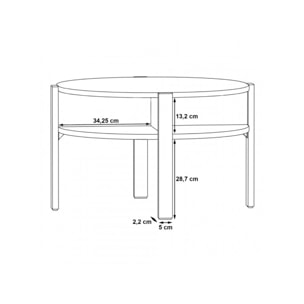 Table basse ronde en bois avec niches - 5 coloris - BAGO