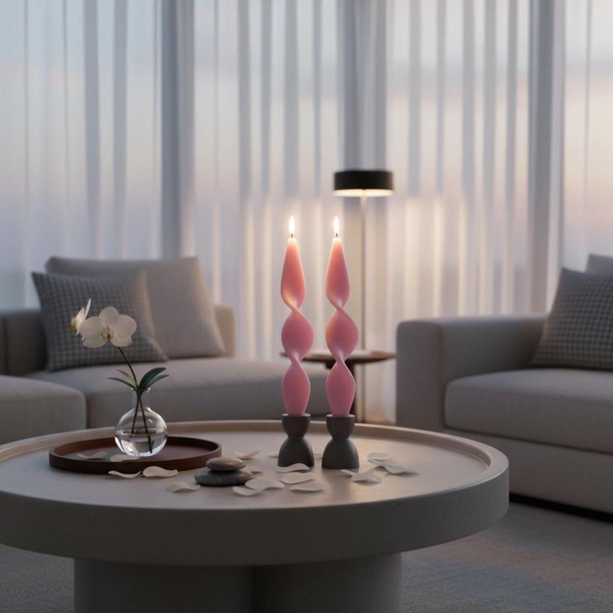 Candele spirale - Pezzi 6 - ROSA - Bianchi Dino SpA