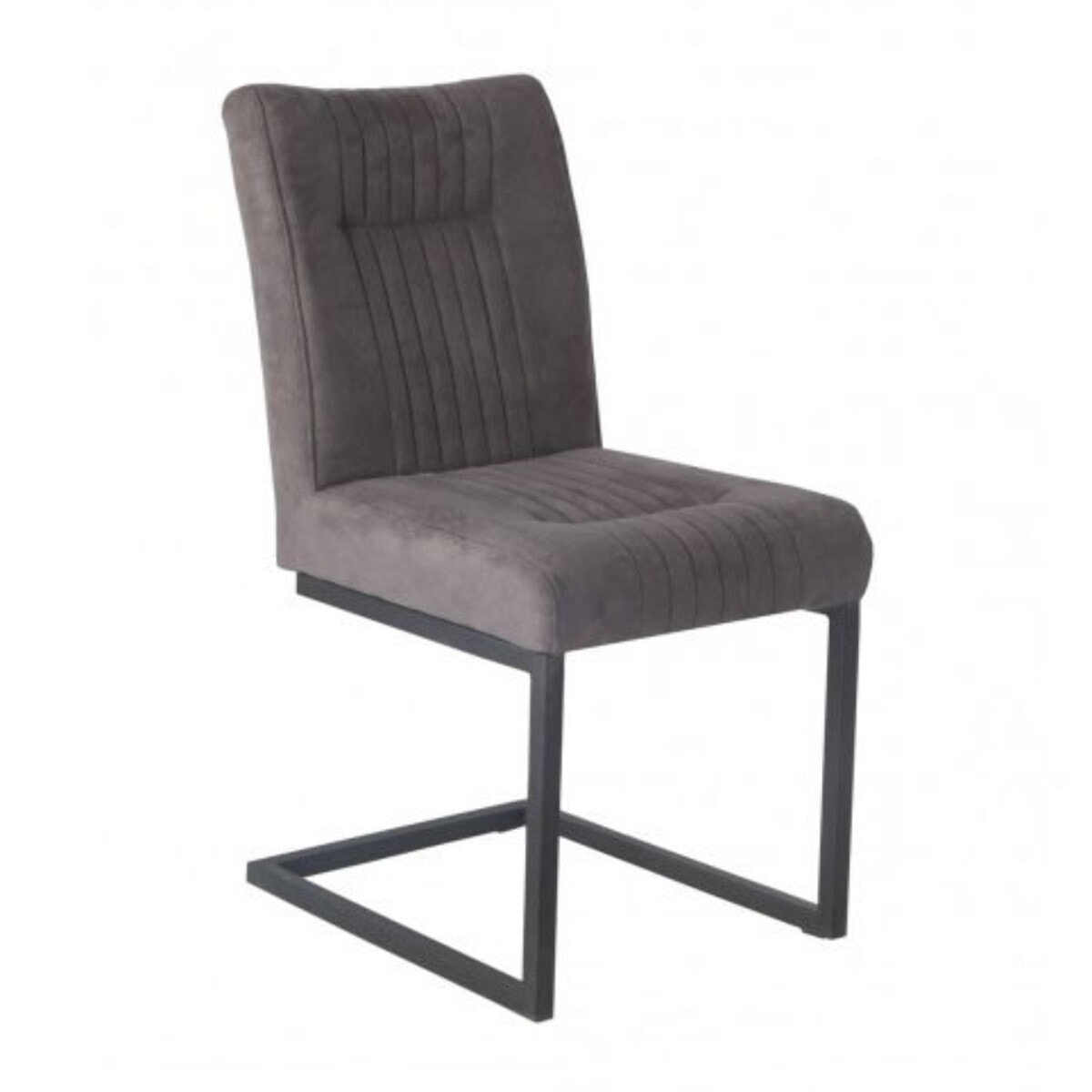Chaise en velours avec piètement en métal noir - ATELIER