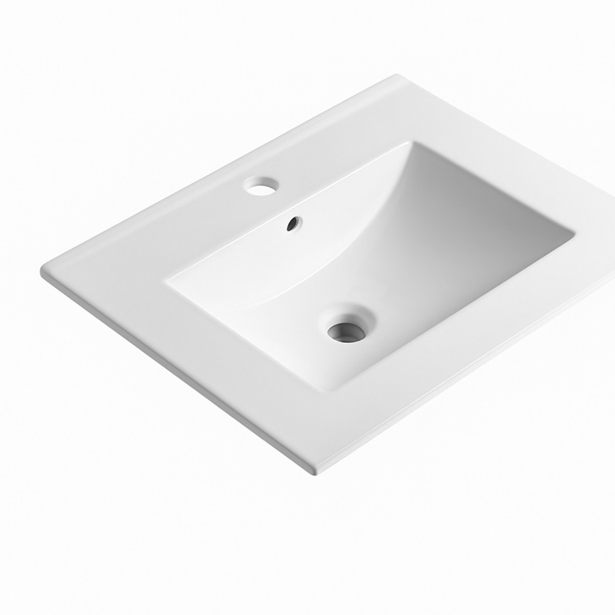 Lavabo Da Incasso Rettangolare Lavandino Bagno In Ceramica Design Moderno Elegante Per Top Bagno 71 x 46 cm Bianco
