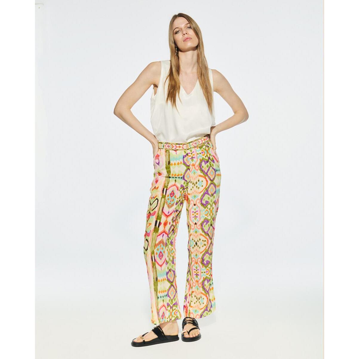 Pantaloni seta stampa culotte