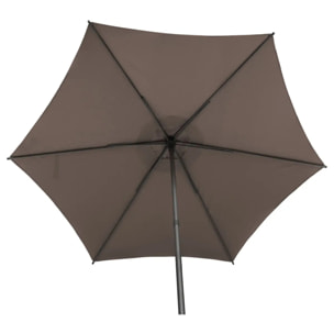 Parasol droit rond Soya Taupe