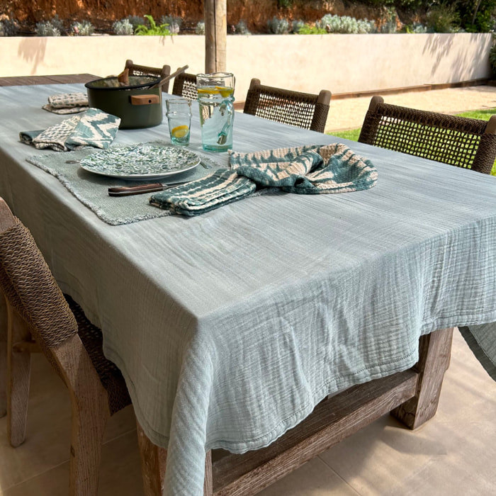 Nappe en coton céladon 150x250cm  CAMARO