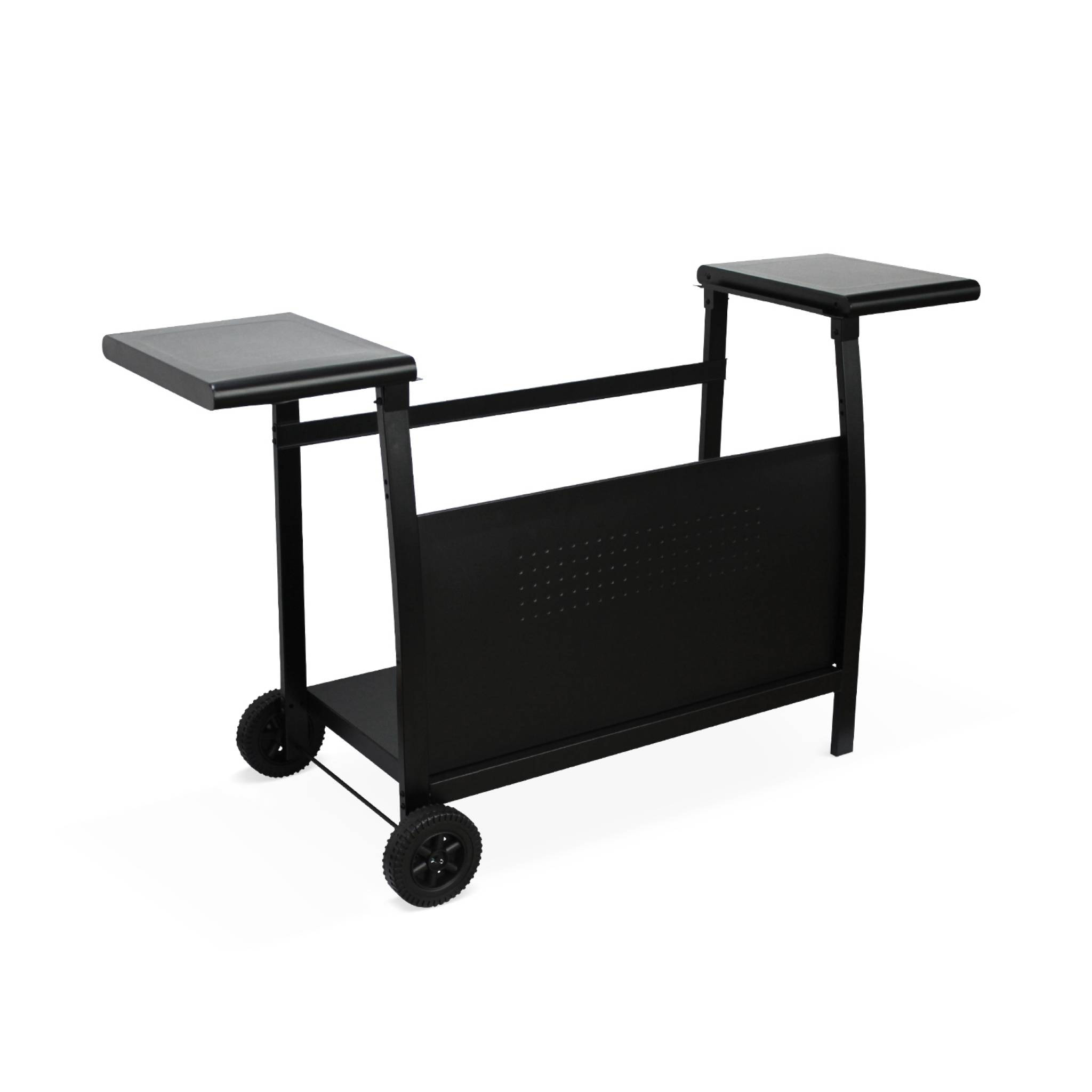 Plancha au gaz 4 brûleurs sur chariot - Porthos - 10kW. plancha à gaz avec desserte . cuisine extérieure. plaque émaillée. inox. barbecue