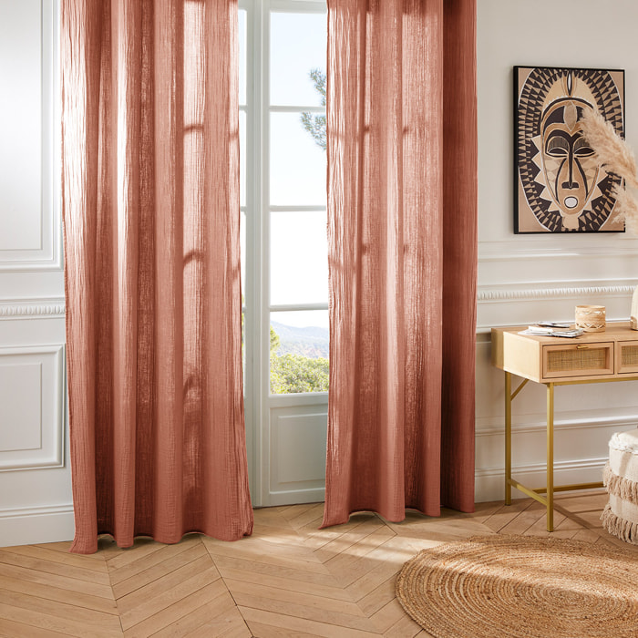 Rideau "Jamana" en coton 130x260cm rose