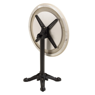 ICARE - Ensemble n°1: table bistrot D70cm pliable en céramique marbré clair