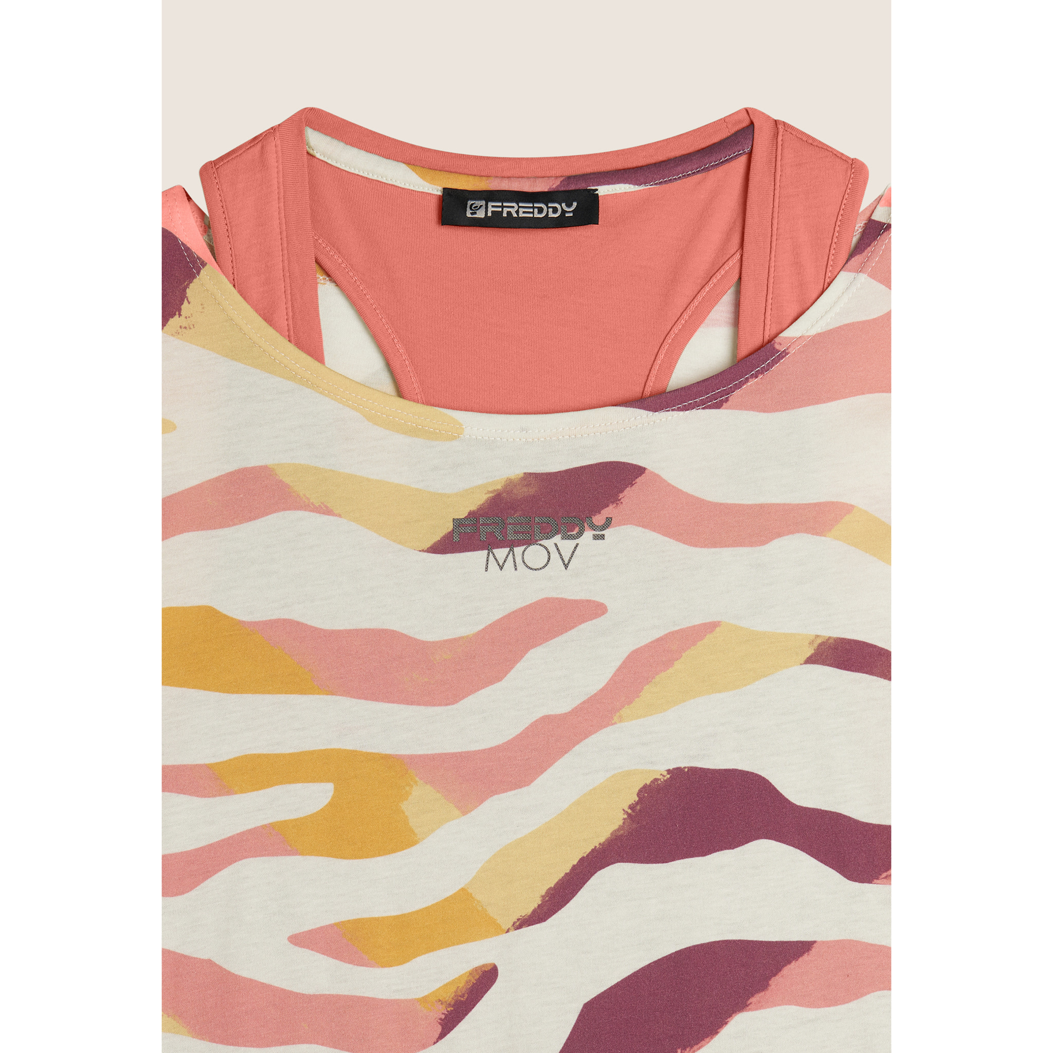 Set T-shirt Cropped multicolore e Canotta