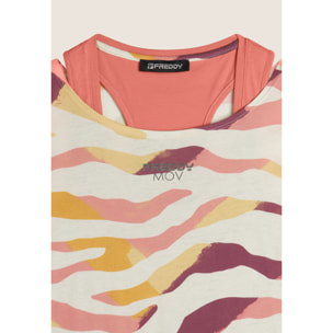 Set T-shirt Cropped multicolore e Canotta