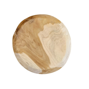 Bol Plat décoratif D. 27 cm teck naturel artisanale - BIBOU