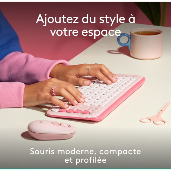 Souris sans fil LOGITECH POP Mouse Rose