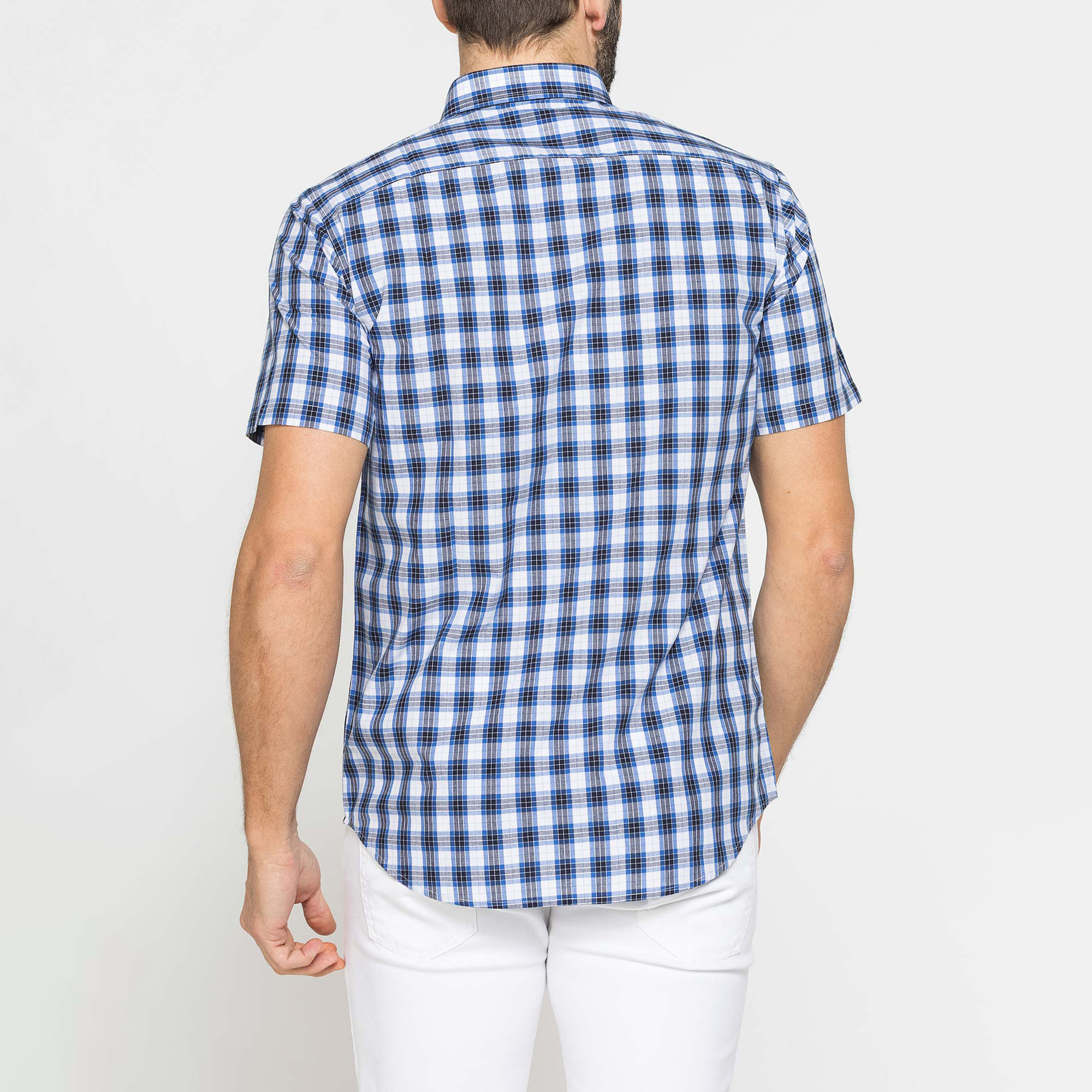 CAMICIA A MANICA CORTA IN COTONE CON FANTASIA