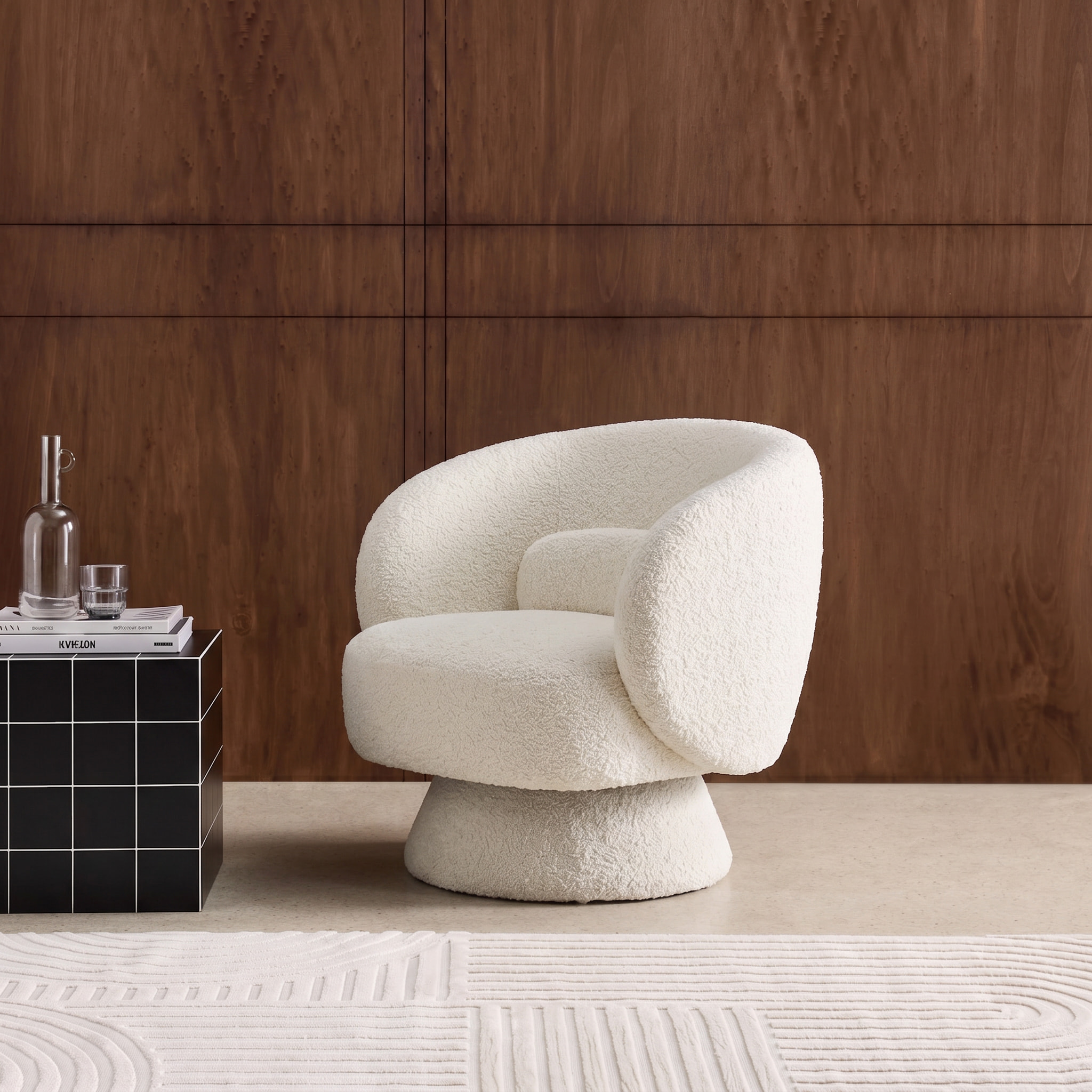 Fauteuil pivotant 360° tissu ELIAS