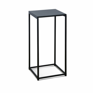 Lot de 2 tables d'appoint gigognes noires - Industrielle - bouts de canapé 34x34x74cm / 30x30x54cm