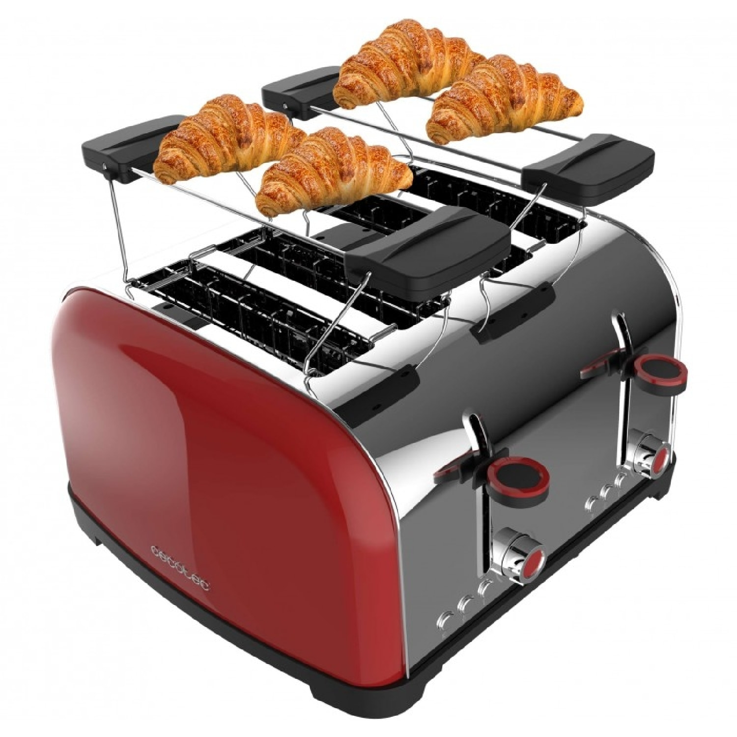 Cecotec Grille-pain vertical Toastin' time 1500 Double Red