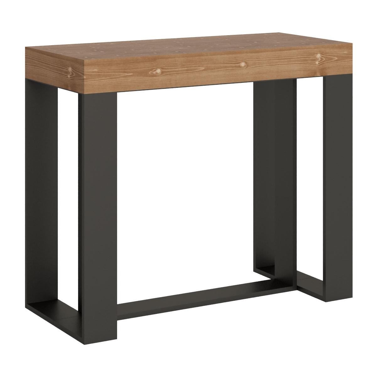 Console Extensible 90x40/290 cm Futura Sapin Teinté cadre Anthracite