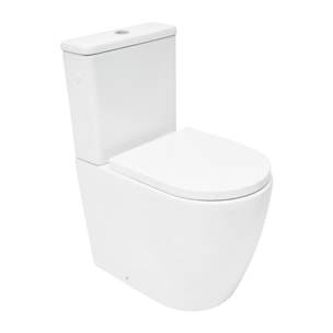 Fusion WC à poser complet sans bride en céramique avec abattant SoftClose, rinçage Vortex, blanc (SATFUS031RTORVP)